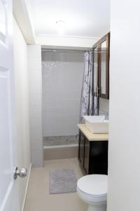 a bathroom with a toilet and a sink at Francis Nook St Joseph Room in San Juan