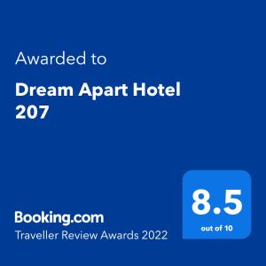 ein Screenshot eines Traumagenten-Hotels mit einem Blueberrryerryerry Award Text in der Unterkunft Dream Apart Hotel 207 in Bansko