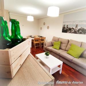 A seating area at AMORES DE ASTURIAS