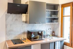 Kuchyň nebo kuchyňský kout v ubytování L'elegant - Appart'Hotel Le Gatsby