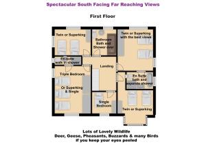 a plan of aominiumominiums floor plan at South View Country House Sleeps 12 - Hot Tub - Views in Henley in Arden