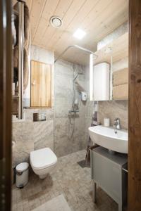 un baño con inodoro y lavabo en Saue 1 Apartment, en Tallin
