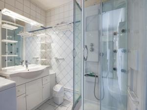 a bathroom with a shower and a sink at Apartment Le Florid-7 by Interhome in Cap d'Agde