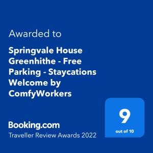 Springvale House Greenhithe - Free Parking - Staycations Welcome by ComfyWorkers
