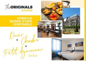 eine Collage mit Bildern eines Hotels in der Unterkunft The Originals Access, Hôtel Bourges Gare in Bourges