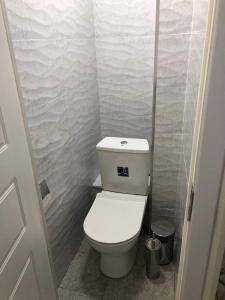 a bathroom with a white toilet in a stall at NEST FOR REST in Tashkent