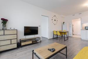 TV a/nebo společenská místnost v ubytování Yellow apartment with PARKING