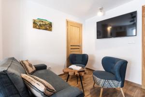 Televízia a/alebo spoločenská miestnosť v ubytovaní Apartamenty Na Wilcznik Zakopane