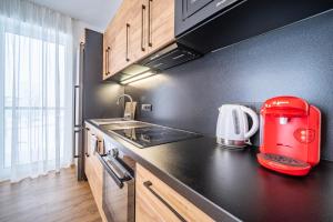 Kuchyňa alebo kuchynka v ubytovaní Apartmán na Bukovce MALMA