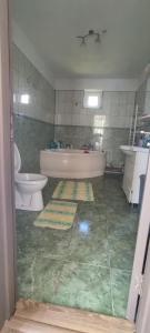 łazienka z wanną, umywalką i toaletą w obiekcie Casa din 2 Mai w mieście 2 Mai
