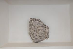a statue of a head on a white background at Raise Spetses Sea View Villa in Spetses