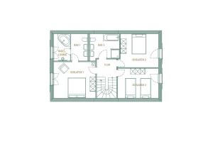 Grundriss der Unterkunft Reetland am Meer - Luxus Reetdachvilla mit 3 Schlafzimmern, Sauna und Kamin F18