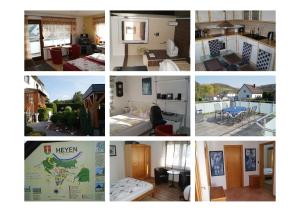 a collage of four pictures of a house at Komplette Wohnung im schönen Weserbergland / Heyen in Heyen