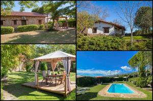 un collage de fotos de una casa y una piscina en Finca La Sayuela, en El Raso 47 fotos más