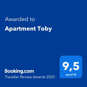 una pantalla azul con el texto asignado a la herramienta de nombramiento en Apartment Toby en Split