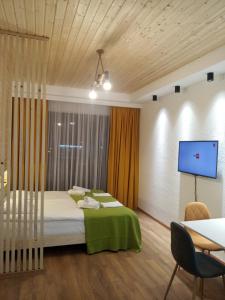 Postel nebo postele na pokoji v ubytování Roshka Apartment 307