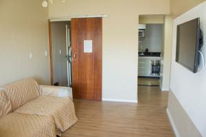 Dapur atau dapur kecil di Maravilhoso apartamento de 2 quartos com vista mar