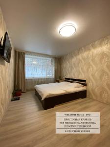 ペトロパブロフスク・カムチャツキーにあるWELCOME HOME Aparts & Tours 1233 Бесконтактное заселениеのベッドルーム1室(ベッド1台付)、