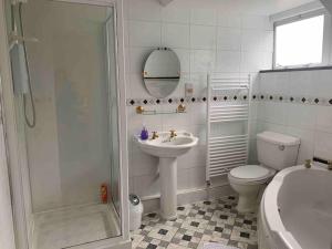 スターリングにあるAllerton - Victorian Character Home in Stirlingの洗面台、シャワー、トイレ付きのバスルーム +18枚の写真