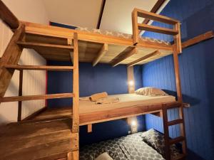 pokój z łóżkiem piętrowym z 2 łóżkami piętrowymi w obiekcie Playa 506 Beachfront Hostel w mieście Puerto Viejo