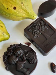a chocolate bar with a picture of a man on it at Saengcha Farm Resort in Prachin Buri