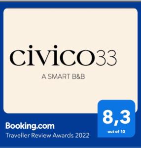 Certifikát, hodnocení, plakát nebo jiný dokument vystavený v ubytování Civico 33