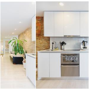 A kitchen or kitchenette at Del Parque Flats Especerias Balcony