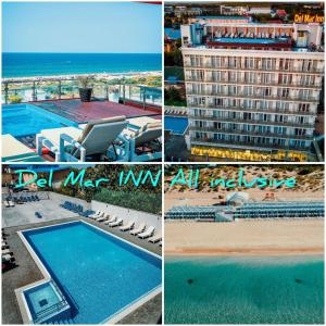 a collage of photos of a hotel and a swimming pool at Hotel DelMarInn All inclusive in Vityazevo