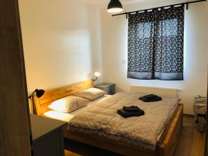 Posteľ alebo postele v izbe v ubytovaní Apartmán Kašperky