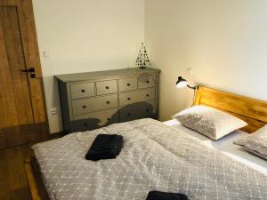 Posteľ alebo postele v izbe v ubytovaní Apartmán Kašperky