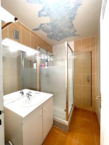 Chambre privée en colocation dans un appartement au centre de rillieux la pape tesisinde bir banyo