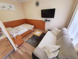 Televízia a/alebo spoločenská miestnosť v ubytovaní ApartHouse Apartamenty Centrum - In the city center Near the train station