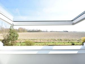 a window with a view of a field at Spacious Mansion with Meadow View in Bruinisse in Bruinisse