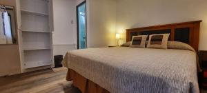 a bedroom with a large bed with pillows on it at Chill Atacama Harickuntur in San Pedro de Atacama