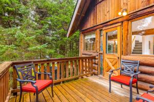 Balkón nebo terasa v ubytování Cozy Tree & Ski House