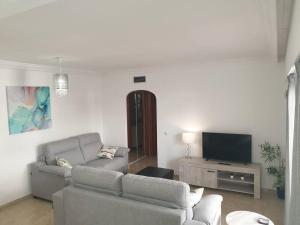 TV a/nebo společenská místnost v ubytování Estepona port beachside apartment - Marina Bay