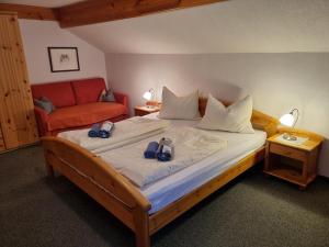 Un pat sau paturi într-o cameră la Kulmerhof - Farm
