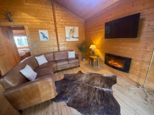 Zona de estar de Hollybush Lodges