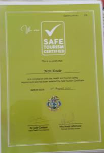 Certifikát, hodnocení, plakát nebo jiný dokument vystavený v ubytování Mon Dezir Villa