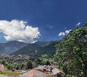 vistas a una ciudad en las montañas en Agriturismo Donec, en Villa dʼAllegno