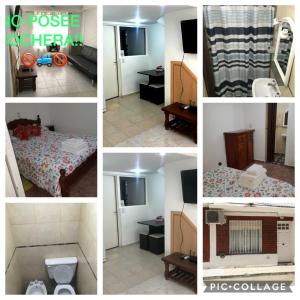 un collage de fotos de un dormitorio y una habitación en Huilliches NQN en Neuquén