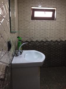 a bathroom with a sink and a window at BBQ House in Dilijan