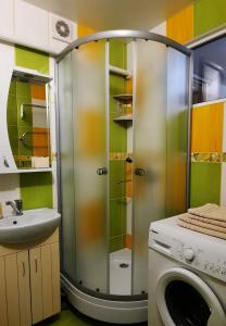エイスクにあるApartment Yasenskaya 31のバスルーム(洗濯機、洗濯機付)