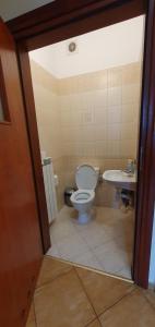 a bathroom with a toilet and a sink at Noclegi Tyczyn in Tyczyn