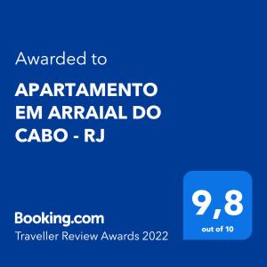 ใบรับรอง รางวัล เครื่องหมาย หรือเอกสารอื่น ๆ ที่จัดแสดงไว้ที่ APARTAMENTO EM ARRAIAL DO CABO - RJ