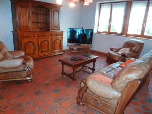 Televisyen dan/atau pusat hiburan di Appartement charmant à Epfig avec vue sur jardin