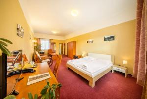 A bed or beds in a room at Záviš z Falkenštejna