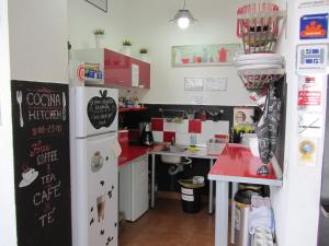 Kuchyň nebo kuchyňský kout v ubytování Bilbao Akelarre Hostel