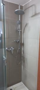 a shower with a shower head in a bathroom at Capital 01 in Iquique