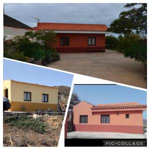 three different views of a house at Casa El Morero in Alojera